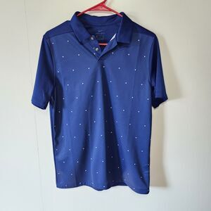 Nike Dri-FIT Golf Polo Shirt Navy White Triangle Print Youth XL Athletic Sports